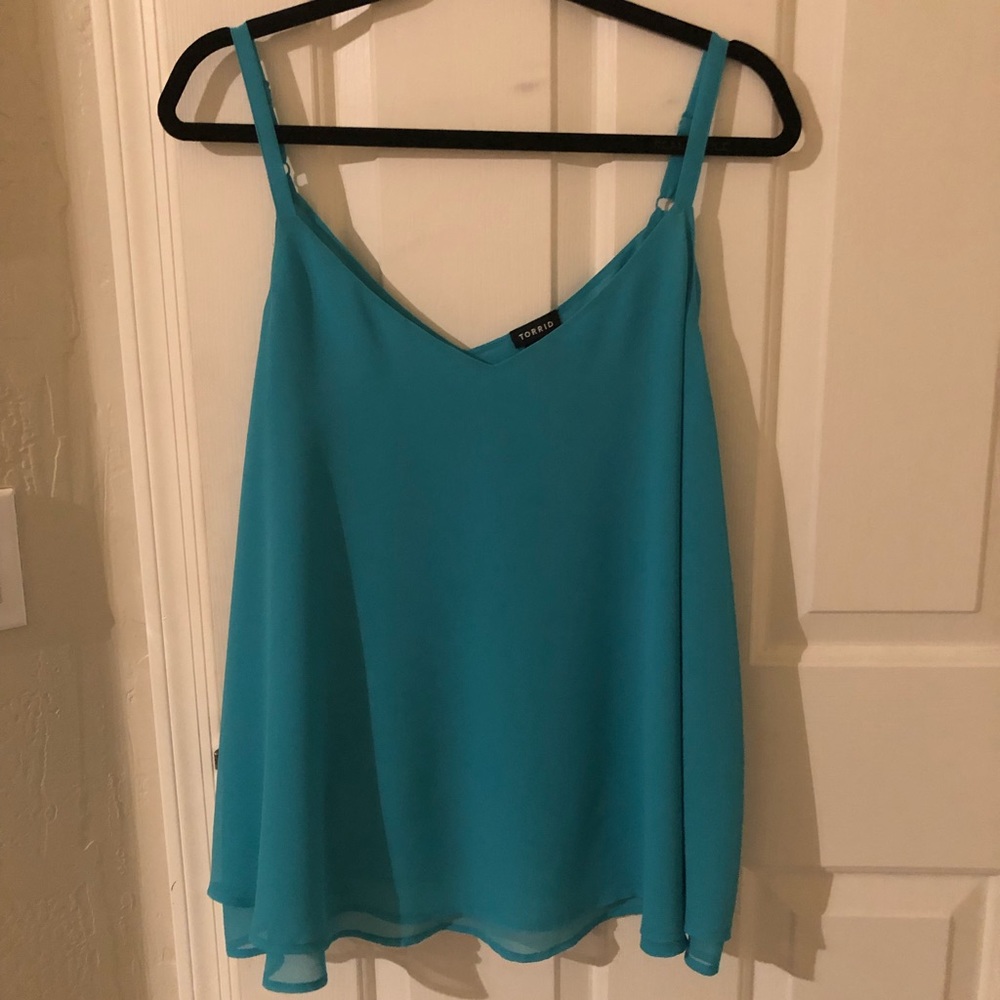 Torrid 0x turquoise double layered chiffon cami